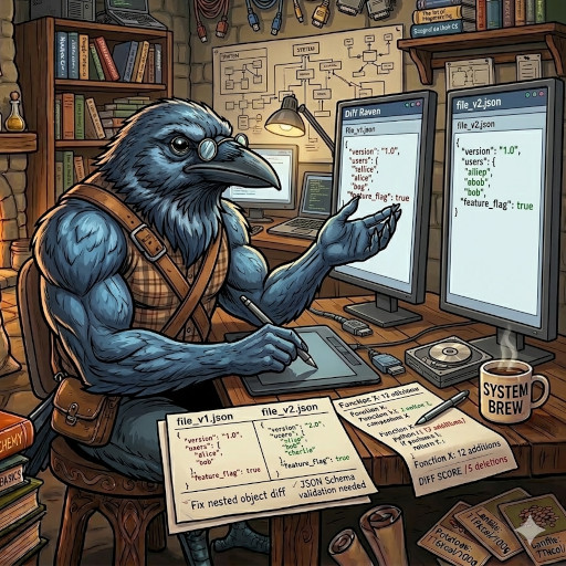 Diff Raven structured file diff tool illustration